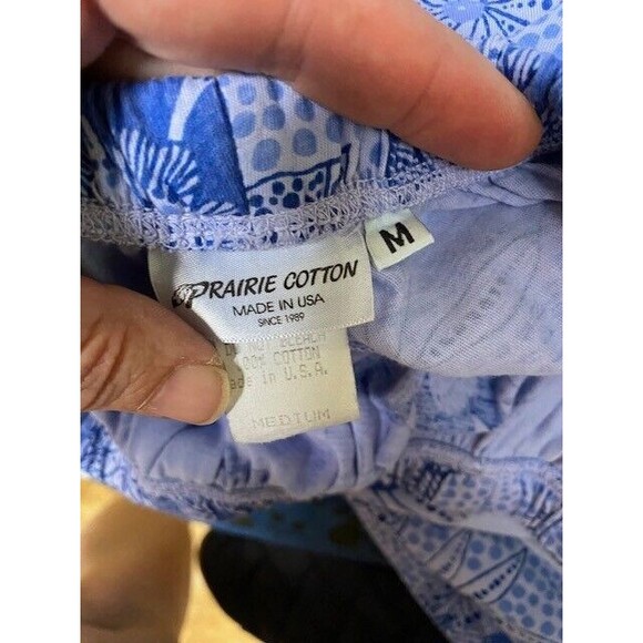 Vintage Prairie Cotton Women's Size M Blue Floral Bohemian Cottage Maxi Skirt - Picture 5 of 6